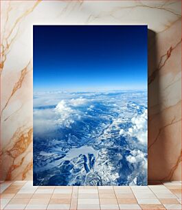 Πίνακας, Aerial View of Snow-Covered Landscape Αεροφωτογραφία του χιονισμένου τοπίου