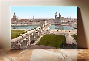 Πίνακας, Altstadt (old city), Dresden in the late 19th century. View from the War Ministry. Photochrom print