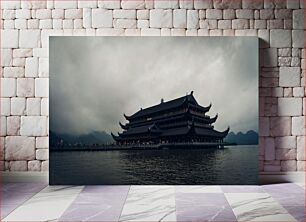 Πίνακας, Ancient Temple on a Misty Lake Αρχαίος ναός σε μια ομιχλώδη λίμνη