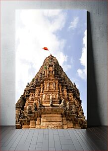 Πίνακας, Ancient Temple with Red Flag Αρχαίος ναός με κόκκινη σημαία