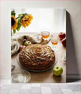 Πίνακας, Apple Tart with Sunflowers Τάρτα μήλου με ηλίανθους