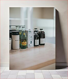 Πίνακας, Assorted Bottled Beverages on Table Ποικιλία εμφιαλωμένων ποτών στο τραπέζι