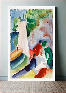 Πίνακας, August Macke's Picnic on the Beach (Picnic after Sailing) (1913) famous pain