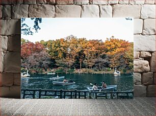 Πίνακας, Autumn Boating in the Park Φθινοπωρινή βαρκάδα στο πάρκο