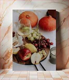 Πίνακας, Autumn Fruit and Wine Φθινοπωρινά φρούτα και κρασί