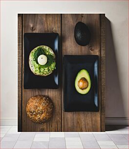 Πίνακας, Avocado and Bread on Wooden Surface Αβοκάντο και ψωμί σε ξύλινη επιφάνεια