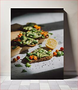 Πίνακας, Avocado Toast with Cherry Tomatoes Τοστ αβοκάντο με ντοματίνια