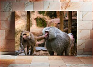 Πίνακας, Baboons in their Habitat Μπαμπουίνοι στον βιότοπό τους