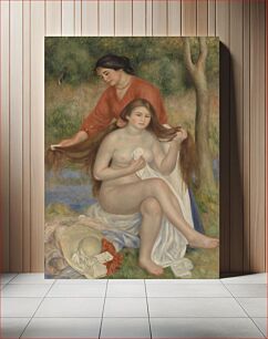 Πίνακας, Bather and Maid (La Toilette de la baigneuse) by Pierre Auguste Renoir