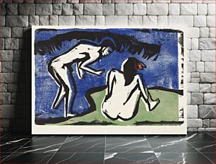 Πίνακας, Bathing Couple (1910) by Ernst Ludwig Kirchner