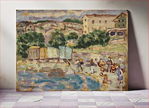 Πίνακας, Beach and Village by Maurice Brazil Prendergast