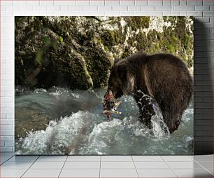 Πίνακας, Bear Catching Salmon Αρκούδα που πιάνει σολομό