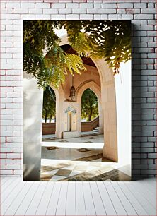 Πίνακας, Beautiful Architectural Archway with Lush Greenery Όμορφη Αρχιτεκτονική Αψίδα με Καταπράσινο