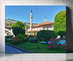 Πίνακας, Beautiful Garden with Historical Architecture Όμορφος Κήπος με Ιστορική Αρχιτεκτονική