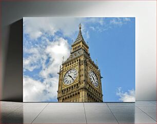 Πίνακας, Big Ben Tower Against a Blue Sky Πύργος του Μπιγκ Μπεν ενάντια σε έναν μπλε ουρανό