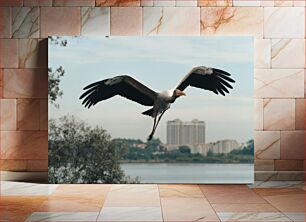 Πίνακας, Bird in Flight Over City Πουλί σε πτήση πάνω από την πόλη