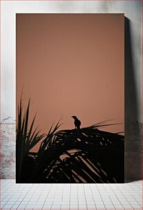 Πίνακας, Bird on a Palm Tree at Sunset Πουλί σε ένα φοίνικα στο ηλιοβασίλεμα