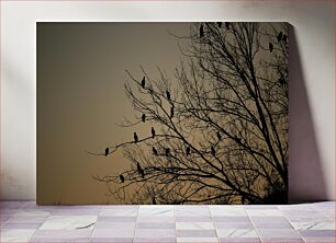 Πίνακας, Birds in a Tree Silhouette at Dusk Birds in a Tree Silhouette στο σούρουπο