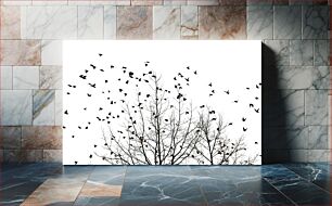 Πίνακας, Birds in Flight Over Bare Trees Πουλιά σε πτήση πάνω από γυμνά δέντρα