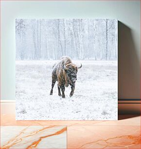 Πίνακας, Bison in Snowy Forest Βίσωνας στο Χιονισμένο Δάσος