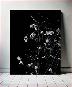 Πίνακας, Black and White Floral Arrangement Ασπρόμαυρη Floral Σύνθεση