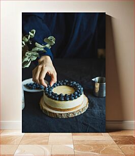 Πίνακας, Blueberry Cheesecake Preparation Προετοιμασία Cheesecake με βατόμουρα