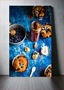 Πίνακας, Blueberry Muffins and Honey Μάφιν βατόμουρου και μέλι