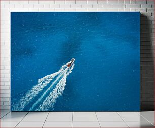 Πίνακας, Boat on Blue Ocean Βάρκα στον Γαλάζιο Ωκεανό