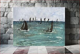 Πίνακας, Boats at Berck-sur-Mer (1873) by Édouard Manet