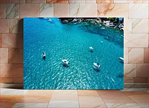 Πίνακας, Boats on a Clear Blue Sea Βάρκες σε μια καταγάλανη θάλασσα