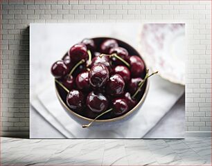 Πίνακας, Bowl of Fresh Cherries Μπολ με φρέσκα κεράσια