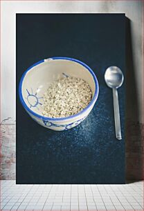 Πίνακας, Bowl of Oats with Spoon Μπολ βρώμης με κουτάλι