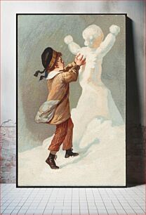 Πίνακας, Boy building a snowman