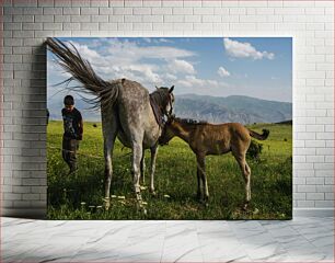 Πίνακας, Boy with Horses in the Meadow Αγόρι με άλογα στο Λιβάδι