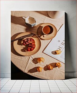 Πίνακας, Breakfast Table with Coffee and Pastry Τραπέζι πρωινού με καφέ και ζαχαροπλαστείο