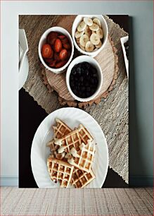 Πίνακας, Breakfast with Waffles and Fruit Πρωινό με βάφλες και φρούτα