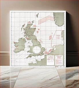 Πίνακας, British Islands approximate positions of minefields (1918) by William Rea Furlong