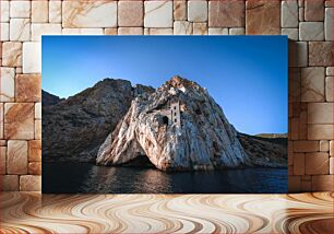 Πίνακας, Building on a Rocky Cliff by the Sea Χτίζοντας σε έναν βραχώδη βράχο δίπλα στη θάλασσα