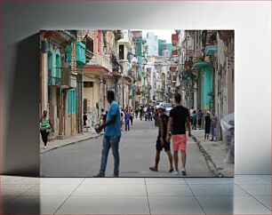 Πίνακας, Busy Street in a Colorful City Πολυσύχναστος δρόμος σε μια πολύχρωμη πόλη