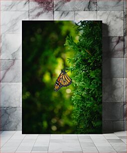 Πίνακας, Butterfly on Green Foliage Πεταλούδα σε πράσινο φύλλωμα