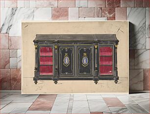 Πίνακας, Cabinet Design with Porcelain Plaques and Red Interior