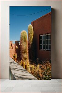 Πίνακας, Cacti by the Brick Wall Κάκτοι δίπλα στον τοίχο από τούβλα