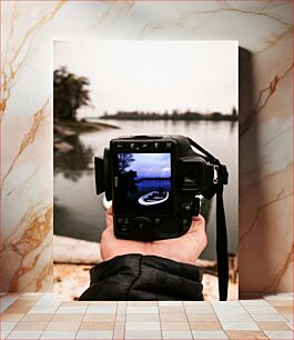 Πίνακας, Camera Frame on Lake with Lightning Πλαίσιο κάμερας στη λίμνη με αστραπή