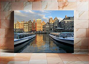 Πίνακας, Canal Houses and Boats at Sunset Canal Houses and Boats at Sunset