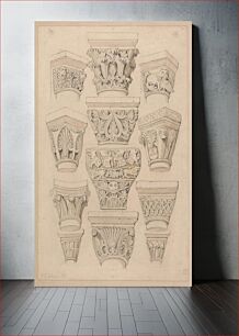 Πίνακας, Capitals in the Abbey Church of St. Georges de Bocherville, near Rouen, Normandy