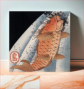 Πίνακας, Carp Swimming up a Waterfall by Yashima Gakutei