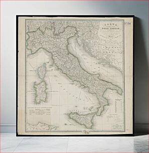 Πίνακας, Carta geografica e postale dell' Italia ridotta dalle migliori carte fin' ora esistenti coll' indicazione di tutte le strade ferrale ed il corso dei battelli a vapore