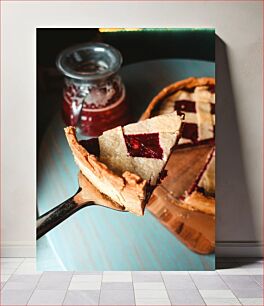 Πίνακας, Cherry Pie with Jar of Juice Κερασόπιτα με βάζο χυμό