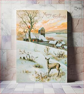 Πίνακας, Christmas Card Depicting Winter Landscape and Deer (1910) by E. A. Schwerdtfeger & Co