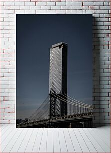 Πίνακας, Cityscape with Bridge and Skyscraper Αστικό τοπίο με γέφυρα και ουρανοξύστη